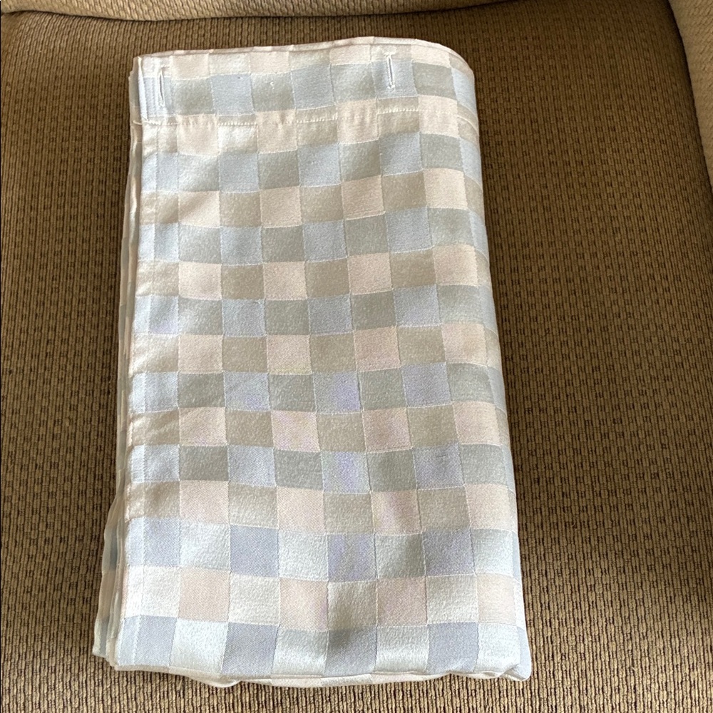 Elegant Checkered frabric curtains, 72” wide and 72” long,  4 panels.
